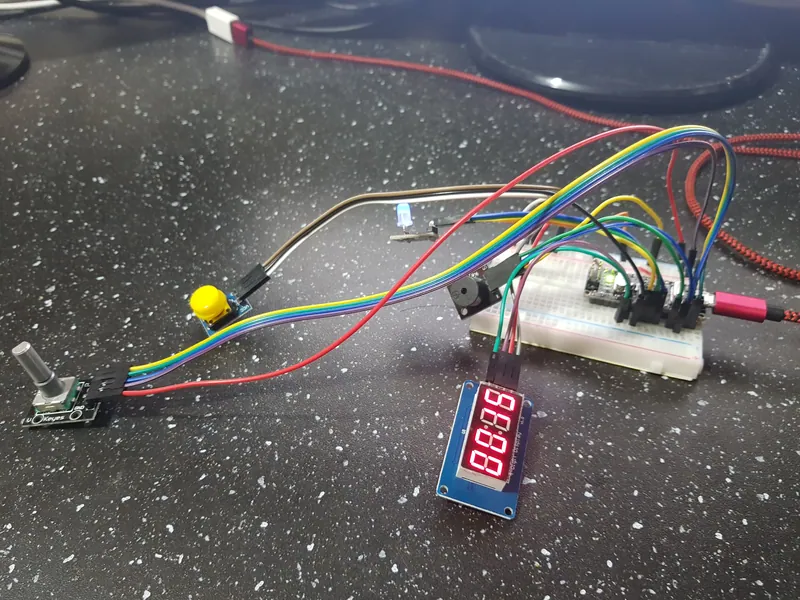 An early breadboard prototype